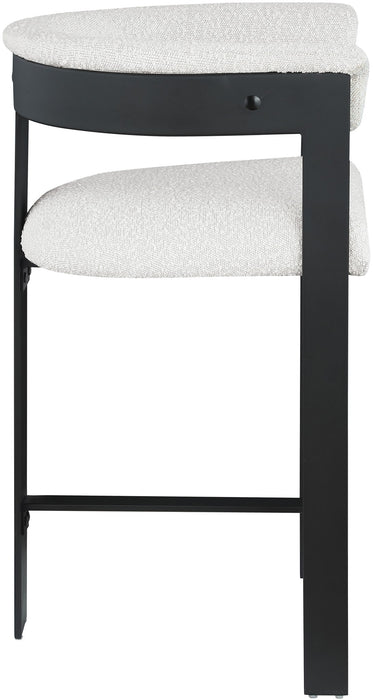 Romeo - Boucle Counter Stool With Black Base (Set of 2) - Simple Home Plus