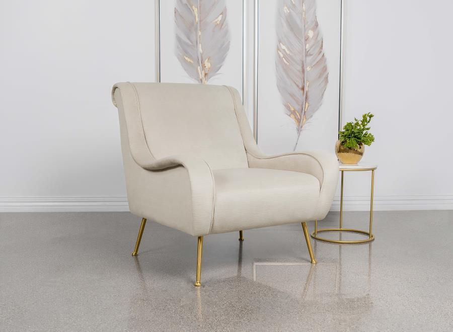 Ricci - Upholstered Saddle Arm Accent Chair - Simple Home Plus