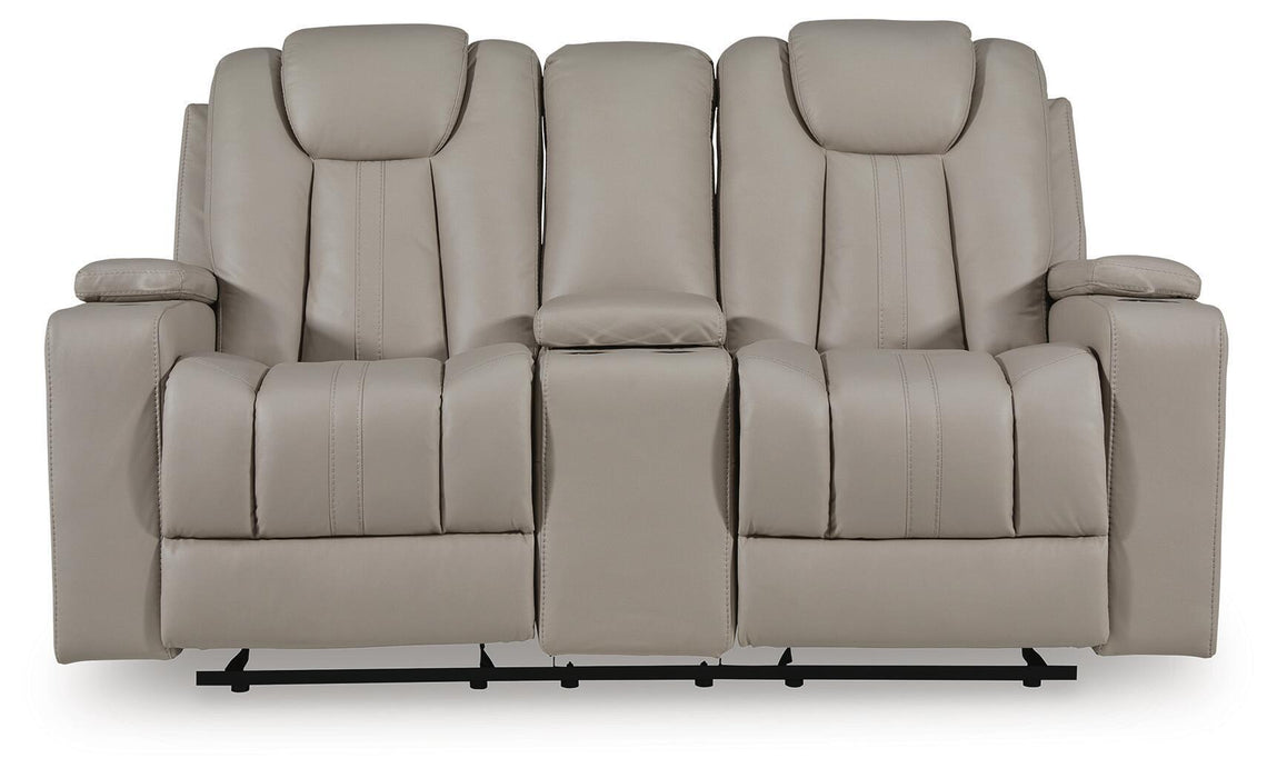 Elevate Edges - Glide Reclining Loveseat With Console - Coin - Simple Home Plus