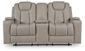Elevate Edges - Glide Reclining Loveseat With Console - Coin - Simple Home Plus
