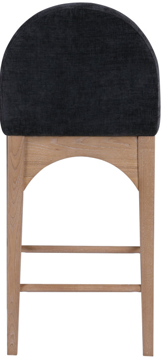 Waldorf - Chenille Stool With Natural Legs - Simple Home Plus