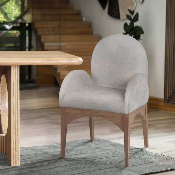 Waldorf - Chenille Dining Arm Chair With Natural Legs - Simple Home Plus
