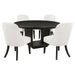 Leandro - 5 Piece Round Dining Table Set - Cream / Burnished Black - Simple Home Plus