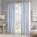 Veronica - 50x84" Poly Printed Curtain Panel With Tufted Stripe And Lining - White/Navy - Simple Home Plus