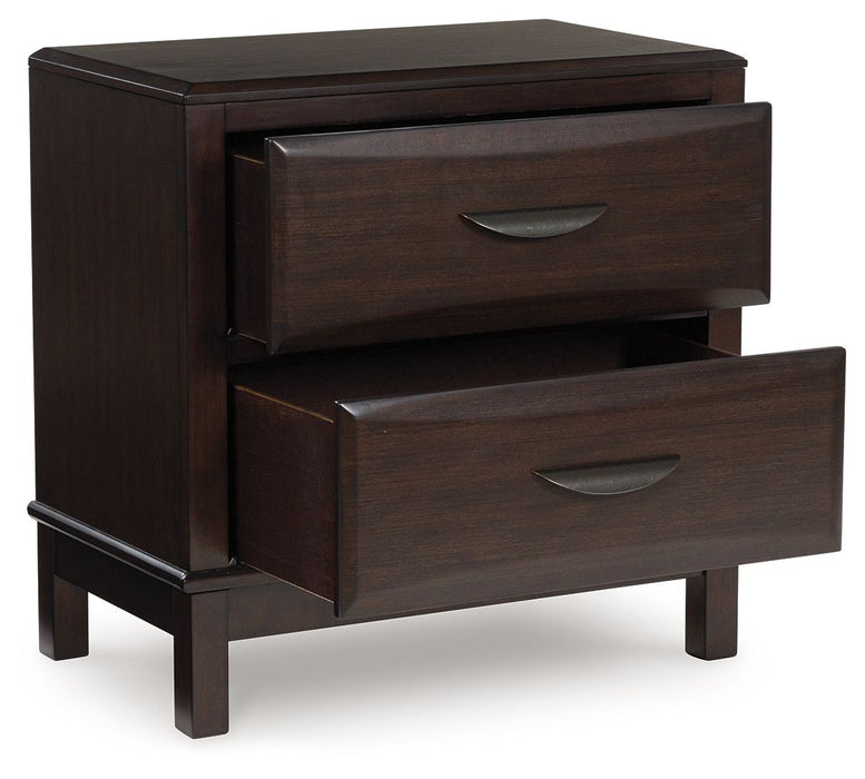 Vanmore - Dark Brown - Two Drawer Night Stand - Simple Home Plus