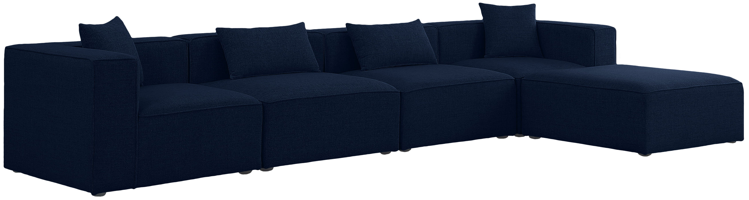 Cube - Linen 5 Piece Modular Sectional With Chaise - Simple Home Plus