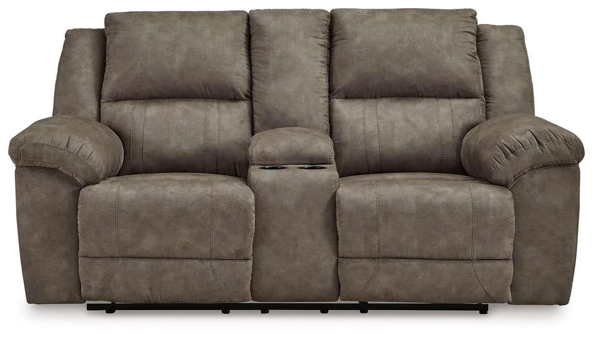 Laresview - Fossil - Dbl Reclining Loveseat with Console - Simple Home Plus