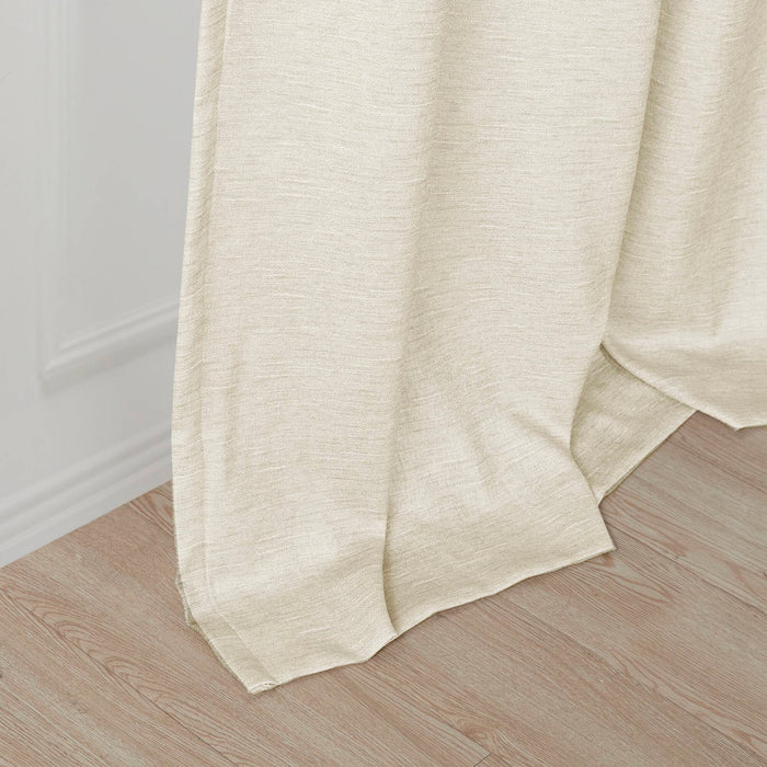 Como - 84" Tonal Printed Total Blackout Window Panel Pair - Ivory - Simple Home Plus