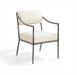 Bastille - Upholstered Dining Arm Chair (Set of 2) - Silver Frame - Simple Home Plus