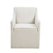 Charlotte - Slipcover Dining Arm Chair With Casters - Cream - Simple Home Plus