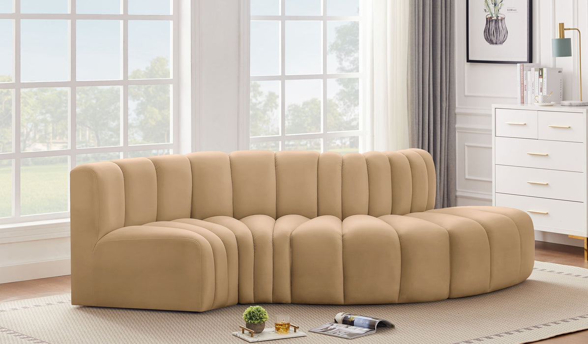 Arc - Velvet 4 Piece L-Shaped Modular Sofa - Simple Home Plus