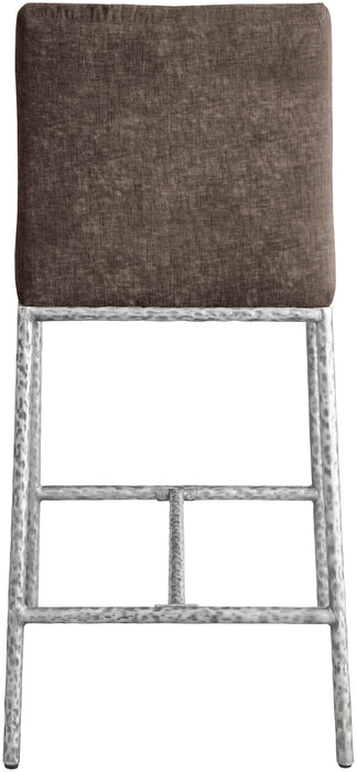Reeves - Chenille Fabric Upholstered Counter Stool (Set of 2) - Silver Base - Simple Home Plus