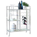 Derion - 3-Tier Rectangular Glass Shelf Metal Bar Cart - Chrome - Simple Home Plus