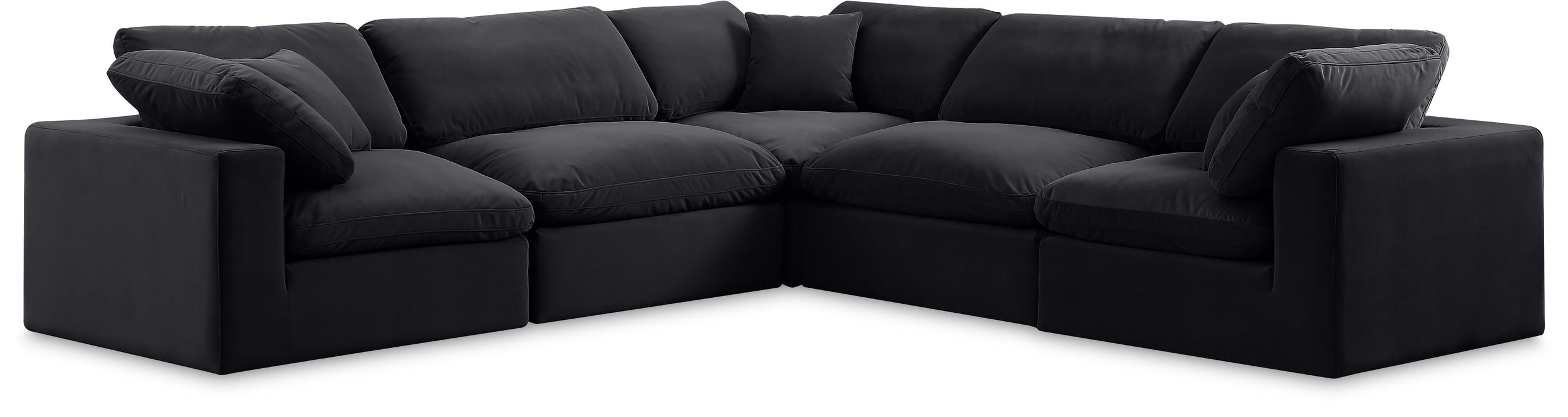 Comfy - 5 Piece Velvet Modular Corner Sectional - Simple Home Plus