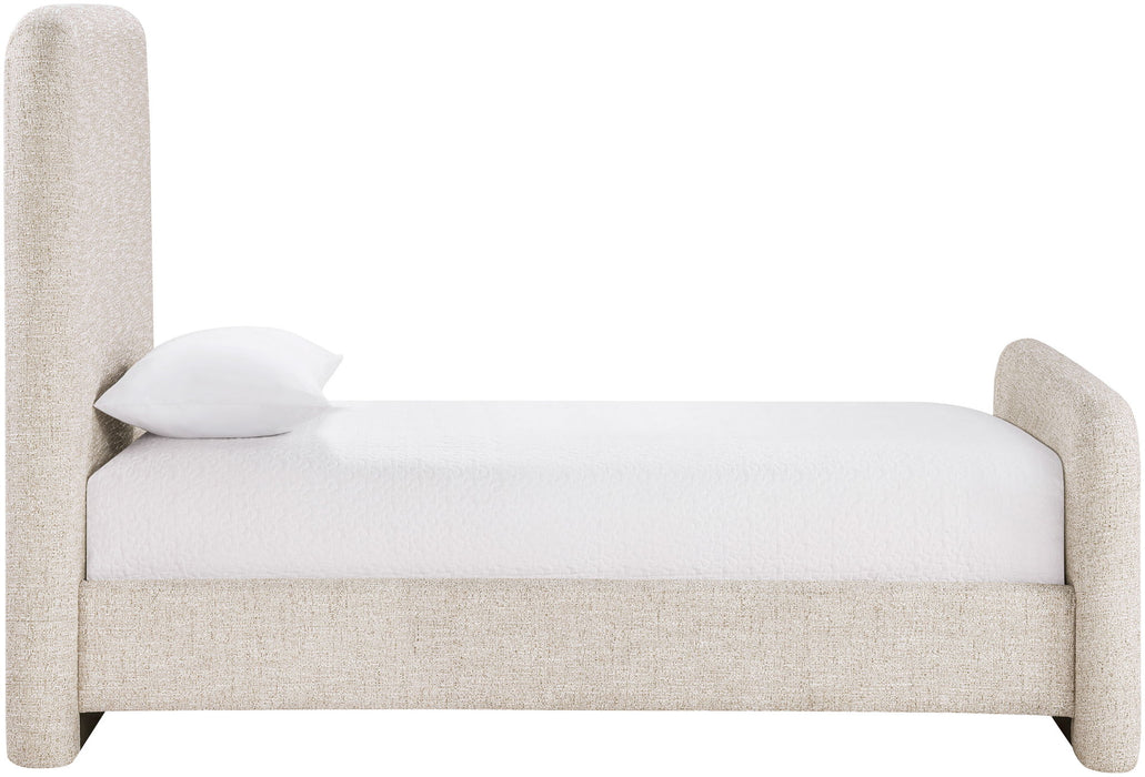 Fira - Linen Textured Fabric Upholstered Bed - Simple Home Plus