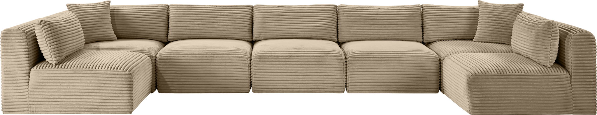 Shaggy - Fabric 7 Piece Modular U-Shaped Armless Sectional - Simple Home Plus