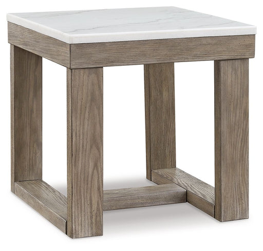 Loyaska - Brown / Ivory - Square End Table - Simple Home Plus