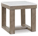 Loyaska - Brown / Ivory - Square End Table - Simple Home Plus