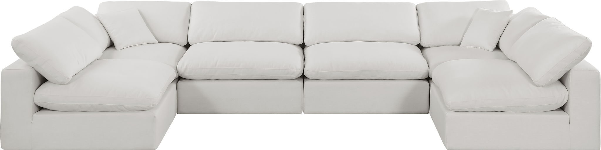 Comfy - 6 Piece Linen Modular Armless Sectional - Simple Home Plus