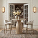 Ferro - Performance Fabric Upholstered Bar Stool - Cream / Antique Brass - Simple Home Plus