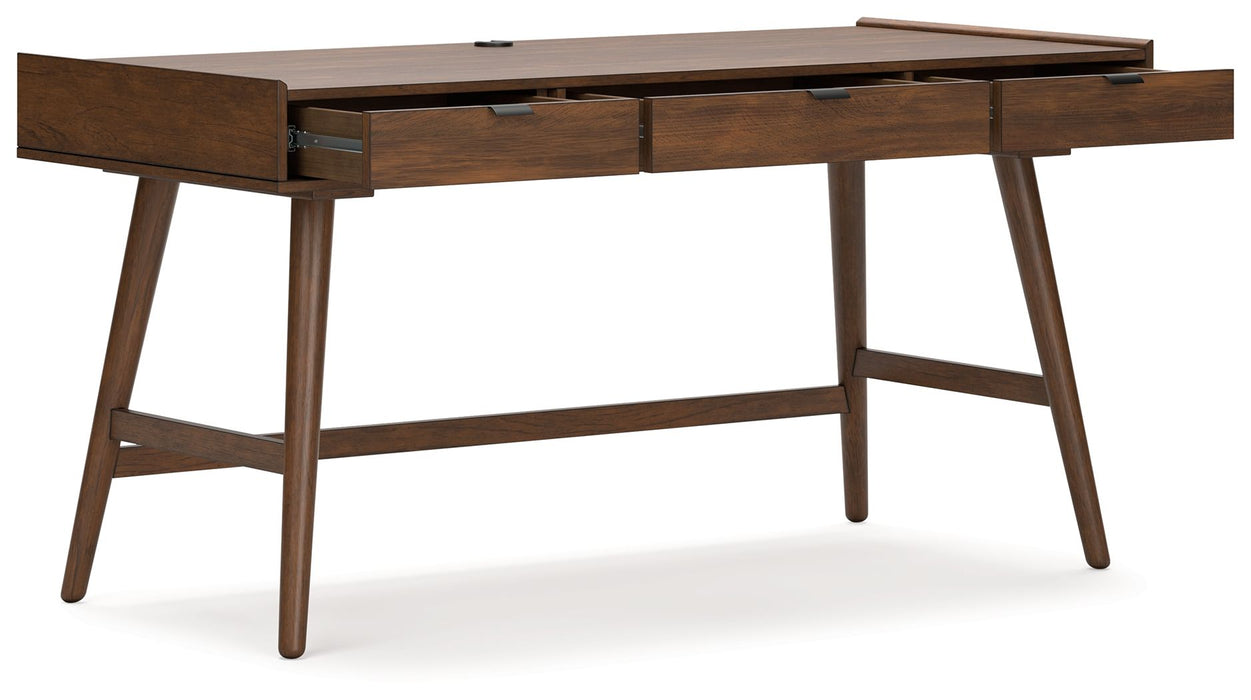 Lyncott - 3 Pc. - Home Office Desk, Chair, Bookcase - Brown - Simple Home Plus