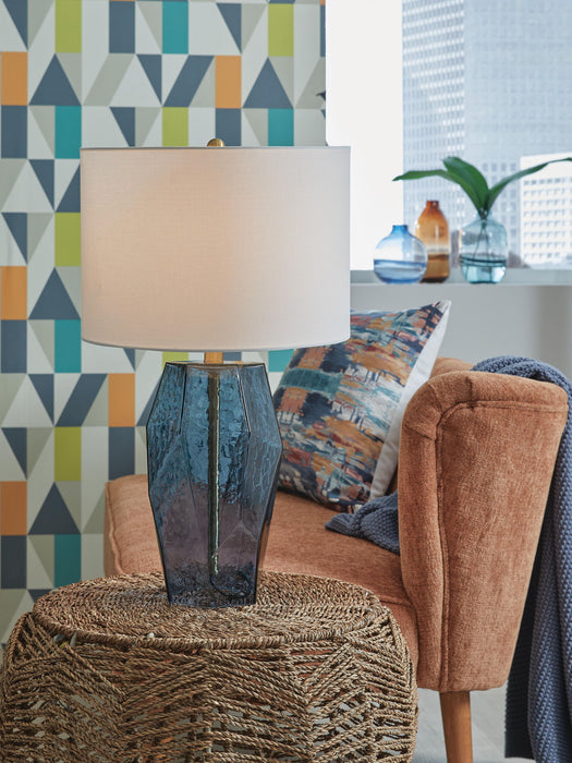 Tallow - Glass Table Lamp - Blue - Simple Home Plus