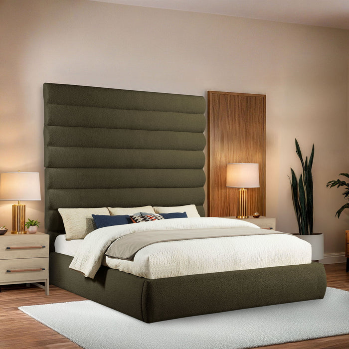 Adam - Boucle Fabric Bed With 89" Headboard - Simple Home Plus