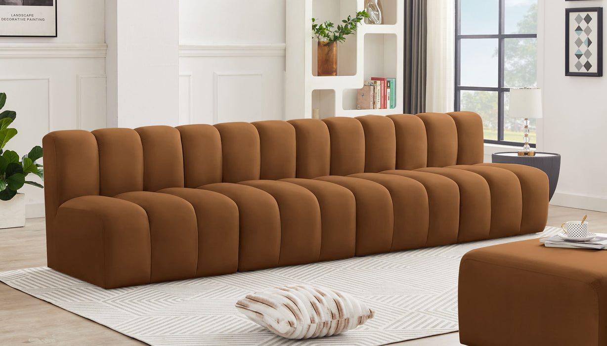 Arc - Velvet 4 Pieces Modular Sofa - Saddle - Simple Home Plus