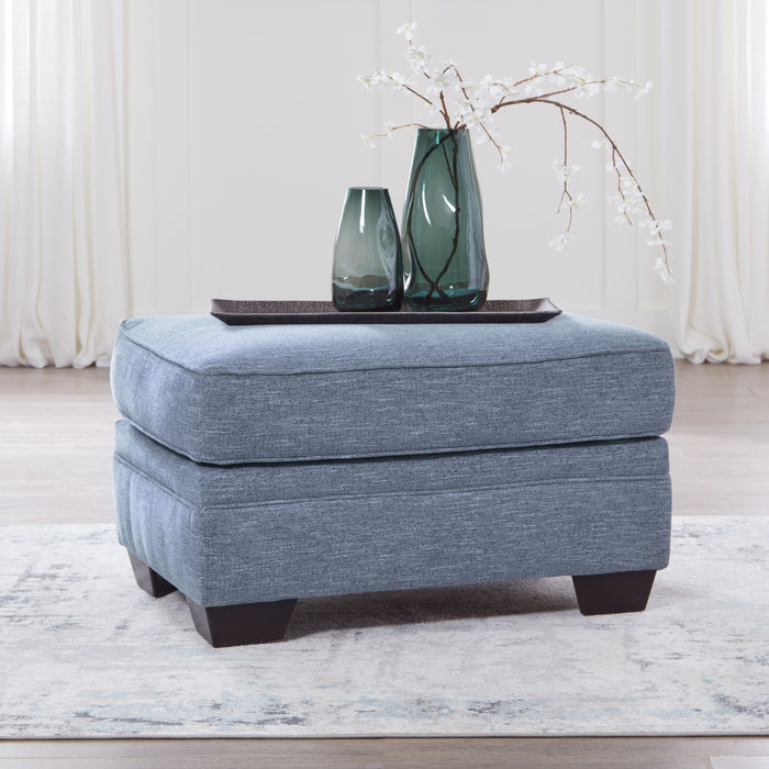 Carissa Manor - Denim - Ottoman - Simple Home Plus