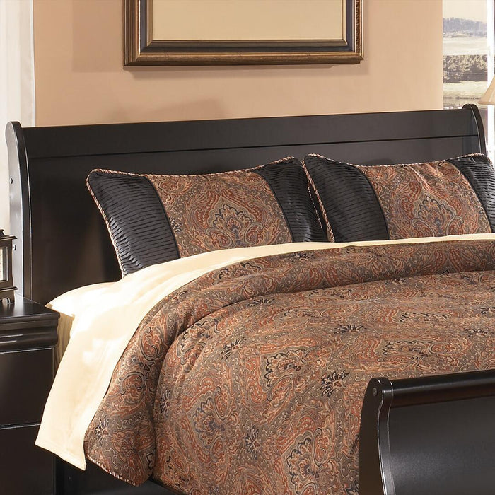 Huey Vineyard - Queen Sleigh Headboard - Black - Simple Home Plus