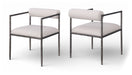 Axis - Linen Textured Beige Fabric Upholstered Dining Chair (Set of 2) - Simple Home Plus