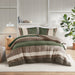 Boulder Stripe - Twin/Twin Long Pieced Comforter Set - Green - Simple Home Plus