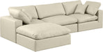 Comfy - 4 Piece Faux Leather Modular Sectional With Chaise - Simple Home Plus