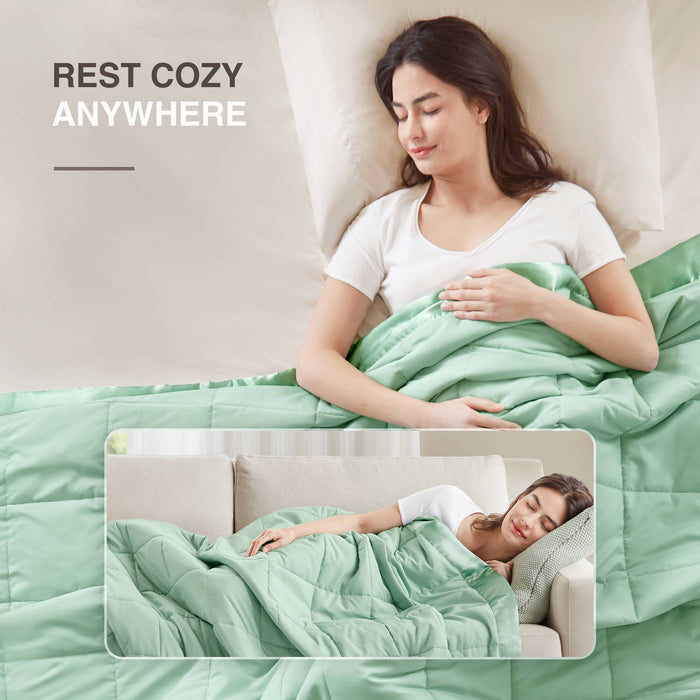 Windom - All Season Hypoallergenic Blanket With 3M Scotchgard - Seafoam - Simple Home Plus