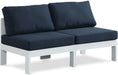 Nizuc - Outdoor Patio 2 Seat Armless Modular Sofa With White Frame - Simple Home Plus