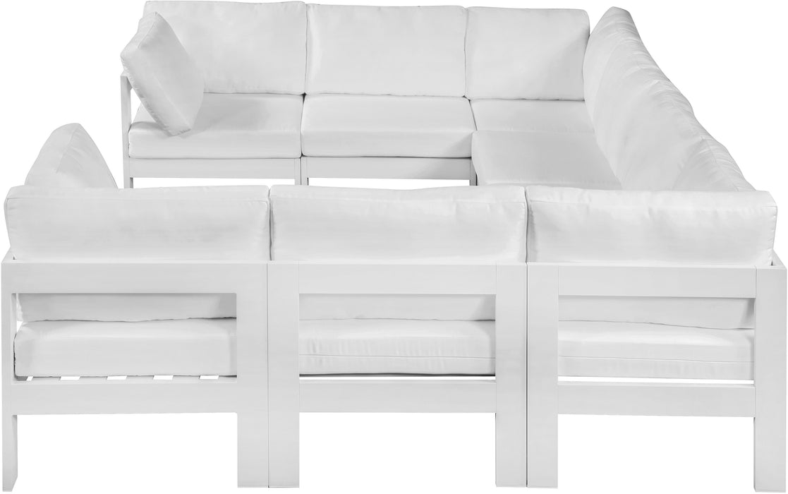 Nizuc - Outdoor Patio 8 Piece Modular Sectional With White Frame - Simple Home Plus