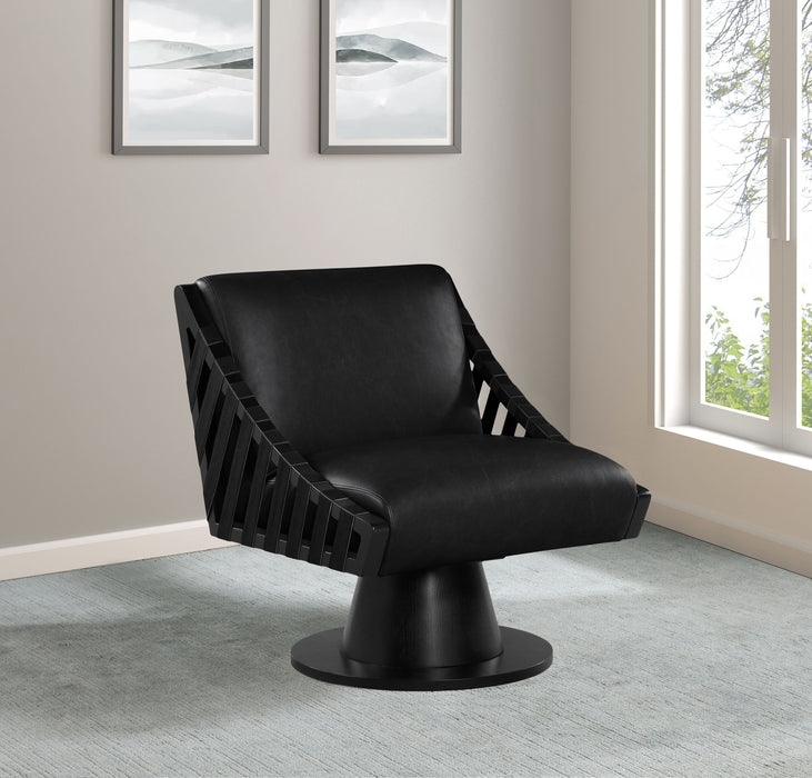 Millwin - Swivel Accent Chair With Black Base - Simple Home Plus