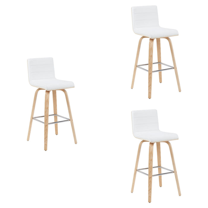 Vienna - Modern Swivel Bar Height Stool - Patterned Oak Wood Frame - Simple Home Plus