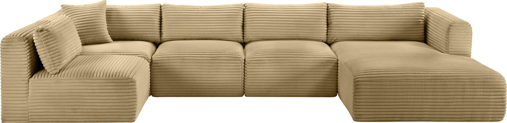 Shaggy - 5 Piece Modular U-Shaped Sectional - Simple Home Plus