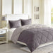 Larkspur - King 3M Scotchgard Diamond Quilting Reversible Down Alternative Comforter Set - Charcoal / Gray - Simple Home Plus