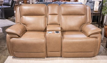 Glencroft - Sahara - Power Reclining Loveseat With Console / Adjustable Headrest - Simple Home Plus