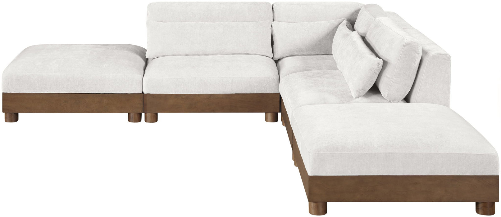 Turin - Chenille Fabric Upholstered Modular Sectional - Cream - Simple Home Plus