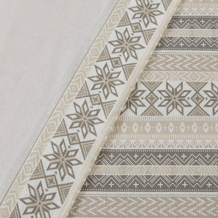 Cozy Cotton Flannel - Printed Twin Sheet Set - Gray/Taupe Nordic