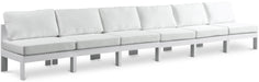 Nizuc - Outdoor Patio 6 Seat Armless Modular Sofa With White Frame - Simple Home Plus