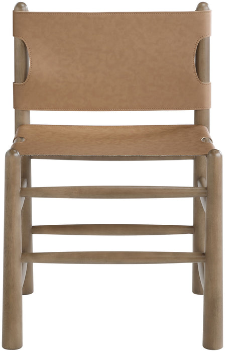 Santos - Vegan Leather Upholstered Dining Chair With Stained Brown Base (Set of 2) - Simple Home Plus