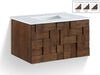 Leonardo - Engineered Stone And Solid Wood 24" Wall Mounted Bathroom Vanity - Simple Home Plus