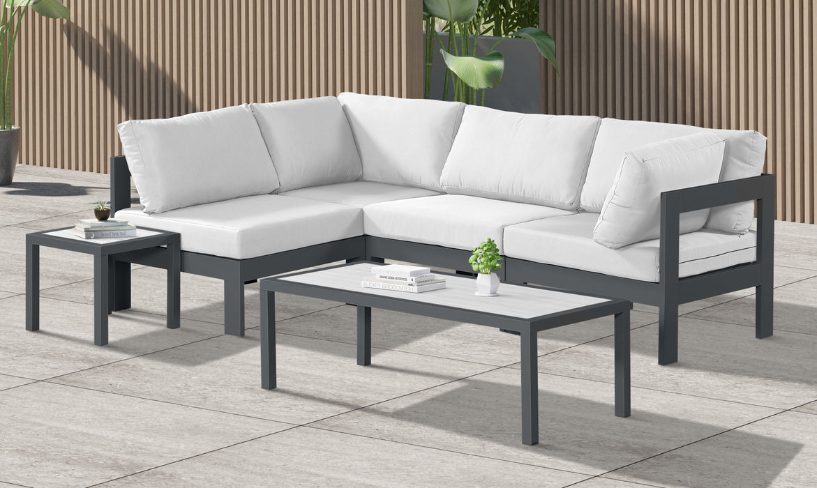 Nizuc - Outdoor Patio 4 Piece Modular Sectional With Gray Frame - Simple Home Plus