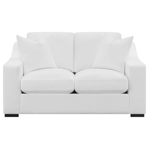 Ashlyn - Upholstered Sloped Arm Loveseat - White - Simple Home Plus