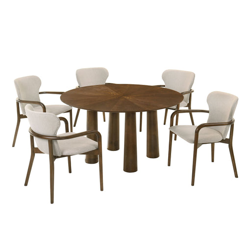 Klarissa - 6-Piece Wood Dining Set - Walnut - Simple Home Plus