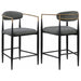 Tina - Metal Counter Height Bar Stool With Upholstered Back And Seat (Set of 2) - Simple Home Plus